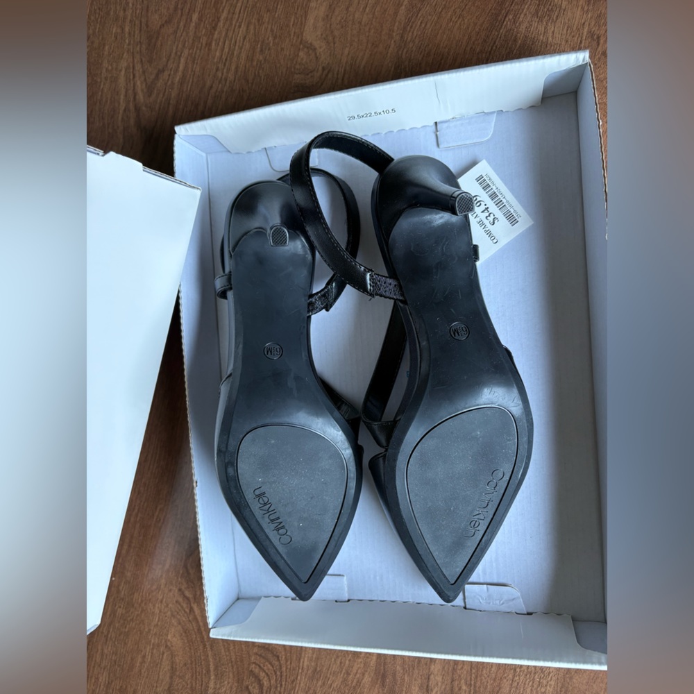 Calvin Klein Black Pointed Slingback Heels - Picture 6 of 7